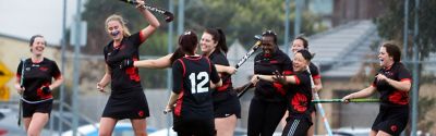 Women's hockey team on the field